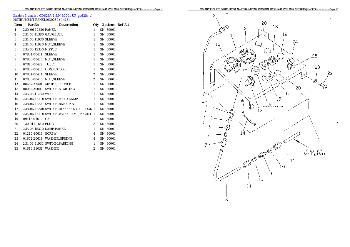 Protected: GD625A-1 S/N 50001-UP Partsbook