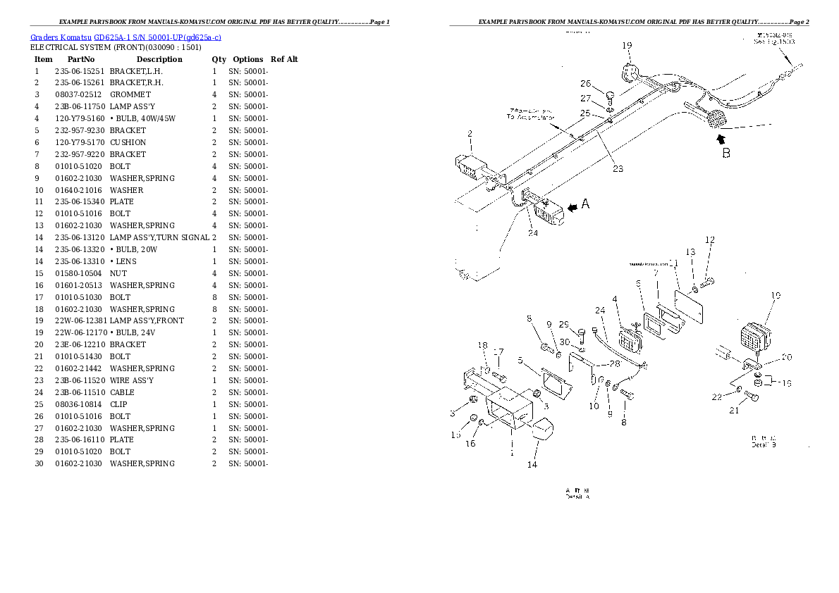 Protected: GD625A-1 S/N 50001-UP Partsbook
