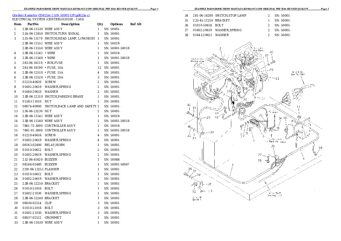 Protected: GD625A-1 S/N 50001-UP Partsbook