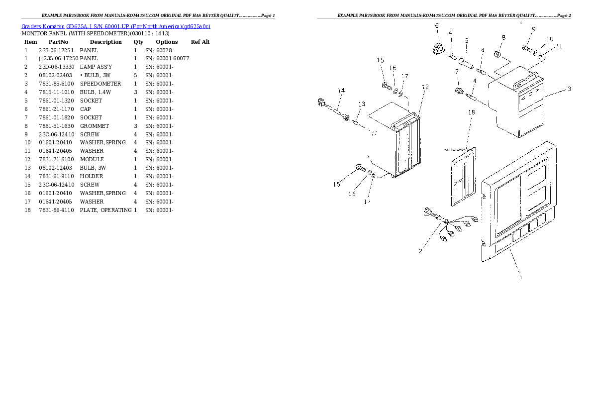 Protected: GD625A-1 S/N 60001-UP (For North America) Partsbook