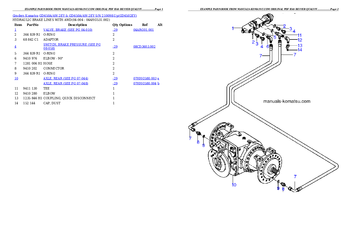 Protected: GD650A/AW-2EY & GD650A/AW-2EY S/N 210098-Up Partsbook