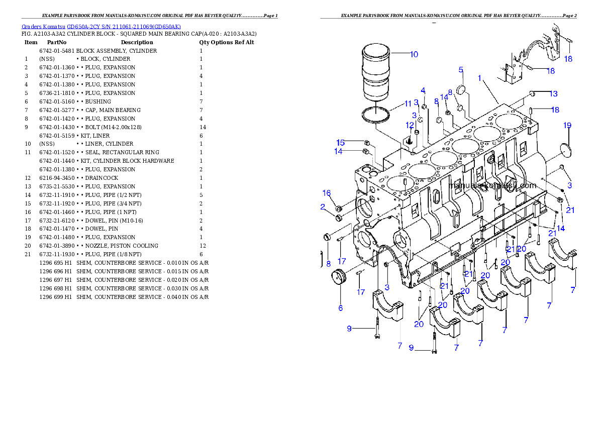 Protected: GD650A-2CY S/N 211061-211069 Partsbook