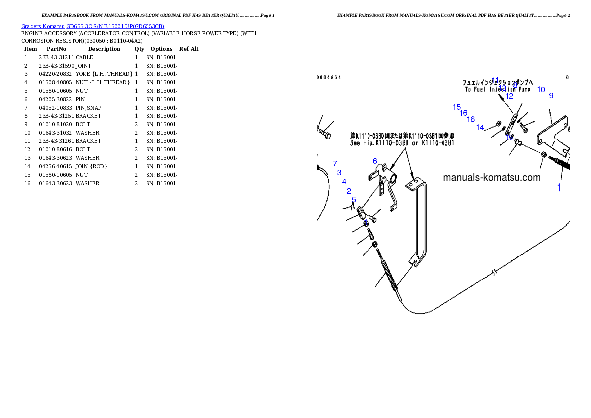 Protected: GD655-3C S/N B15001-UP Partsbook