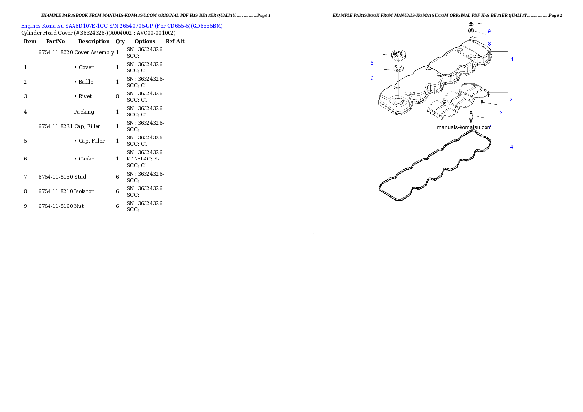 Protected: SAA6D107E-1CC S/N 26540705-UP (For GD655-5) Partsbook