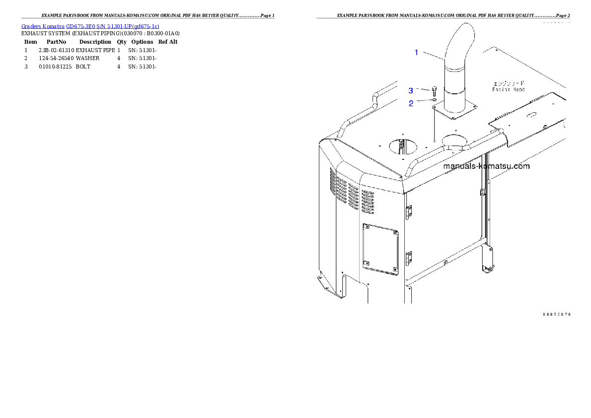 Protected: GD675-3E0 S/N 51301-UP Partsbook
