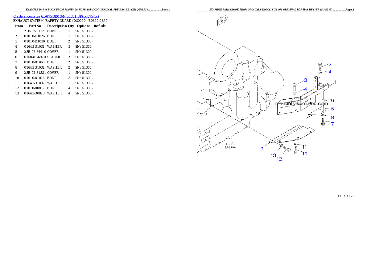 Protected: GD675-3E0 S/N 51301-UP Partsbook