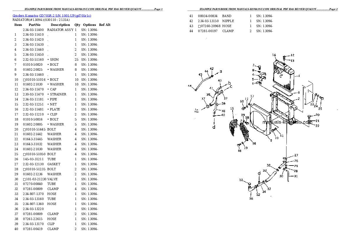 Protected: GD705R-2 S/N 1001-UP Partsbook
