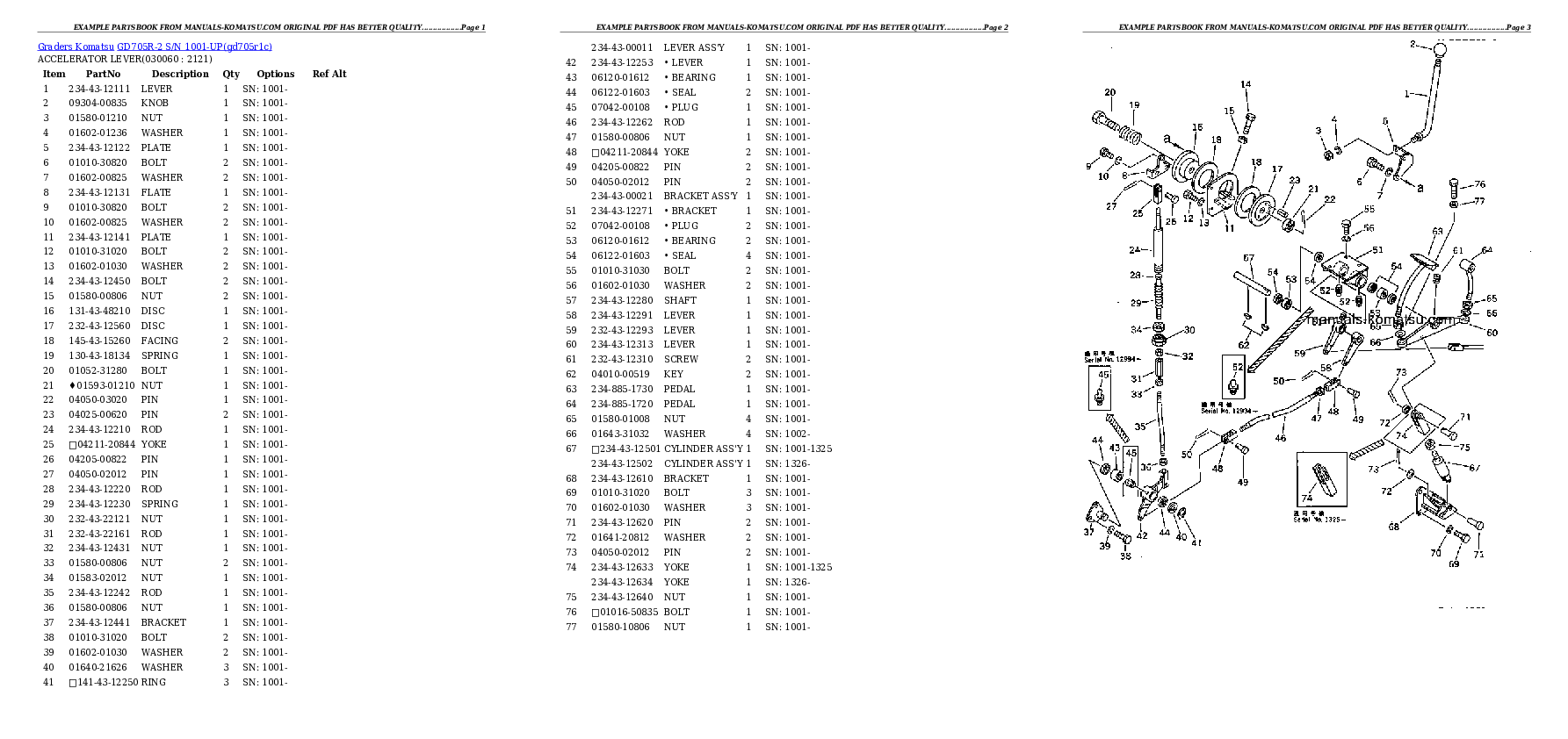 Protected: GD705R-2 S/N 1001-UP Partsbook
