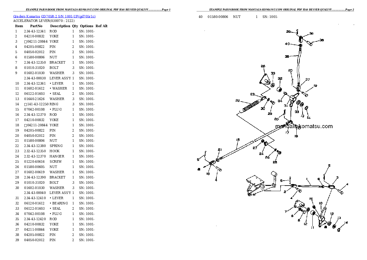 Protected: GD705R-2 S/N 1001-UP Partsbook