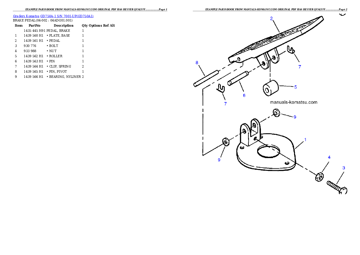 Protected: GD750A-1 S/N 7001-UP Partsbook