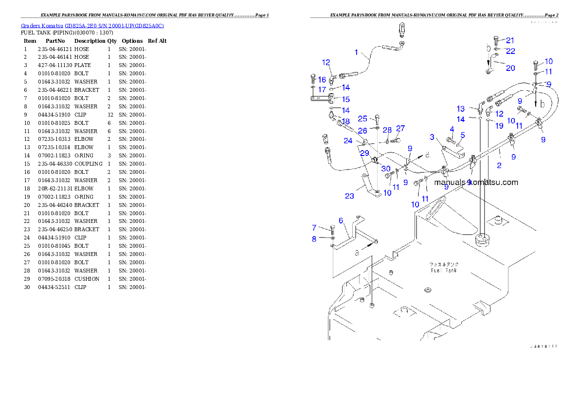 Protected: GD825A-2E0 S/N 20001-UP Partsbook