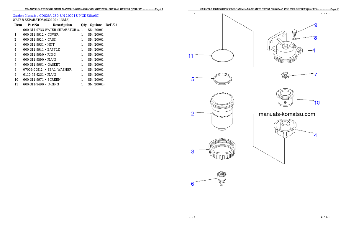 Protected: GD825A-2E0 S/N 20001-UP Partsbook