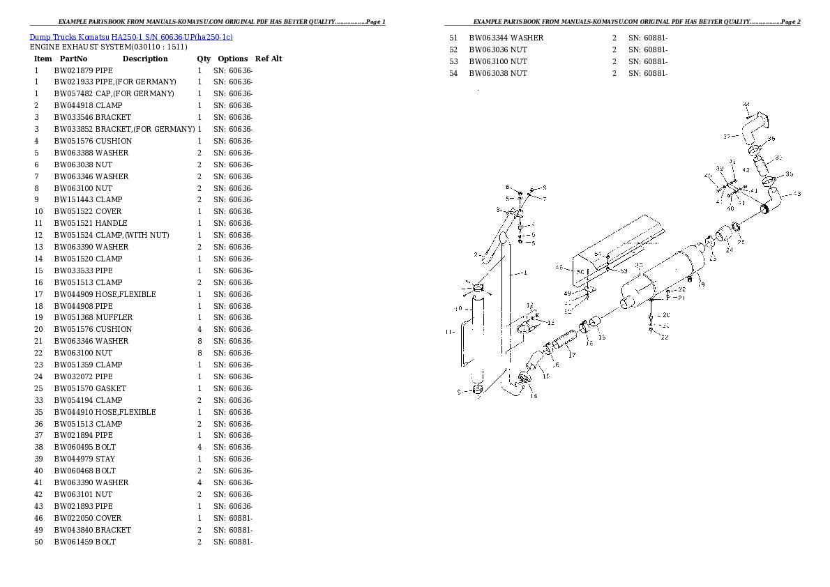 Protected: HA250-1 S/N 60636-UP Partsbook