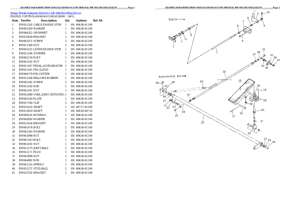 Protected: HA250-1 S/N 60636-UP Partsbook
