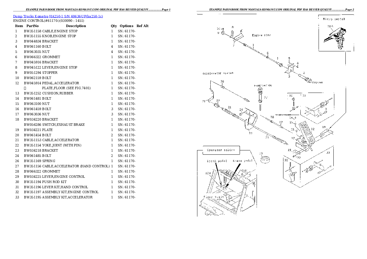 Protected: HA250-1 S/N 60636-UP Partsbook