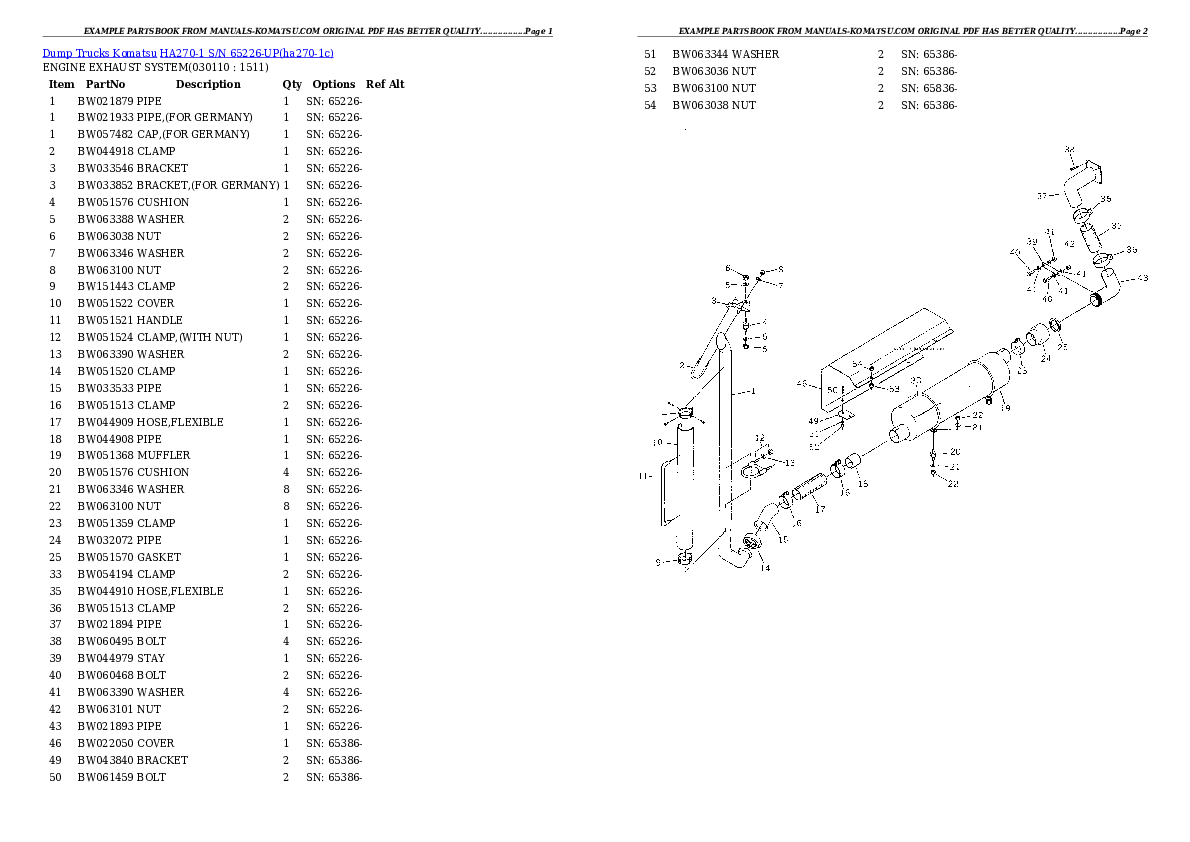 Protected: HA270-1 S/N 65226-UP Partsbook