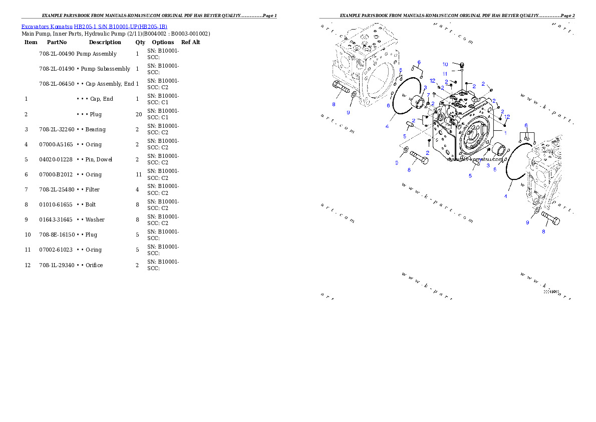 Protected: HB205-1 S/N B10001-UP Partsbook