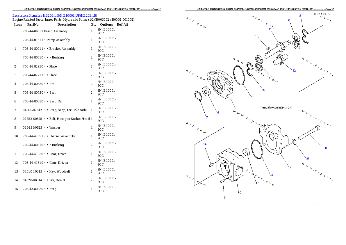 Protected: HB205-1 S/N B10001-UP Partsbook
