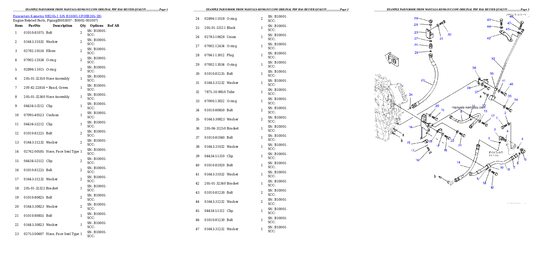 Protected: HB205-1 S/N B10001-UP Partsbook