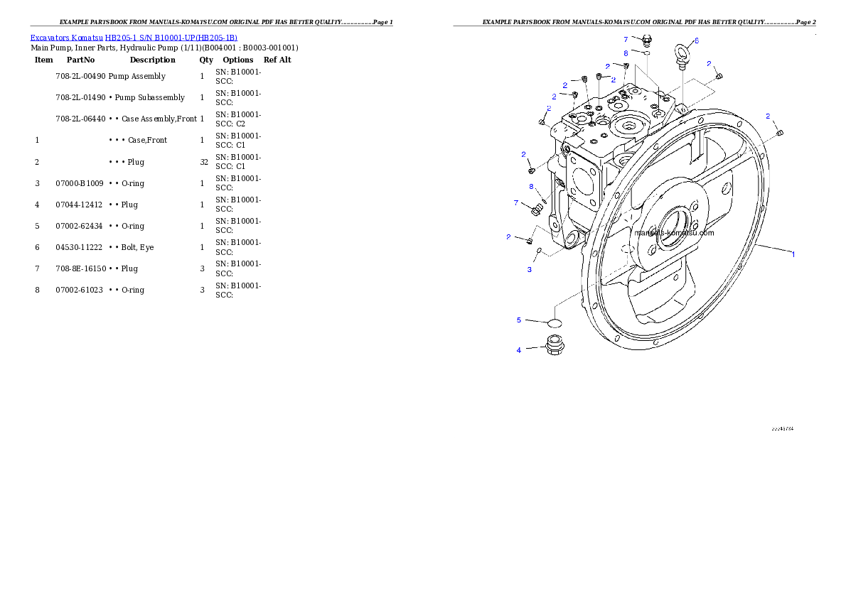 Protected: HB205-1 S/N B10001-UP Partsbook