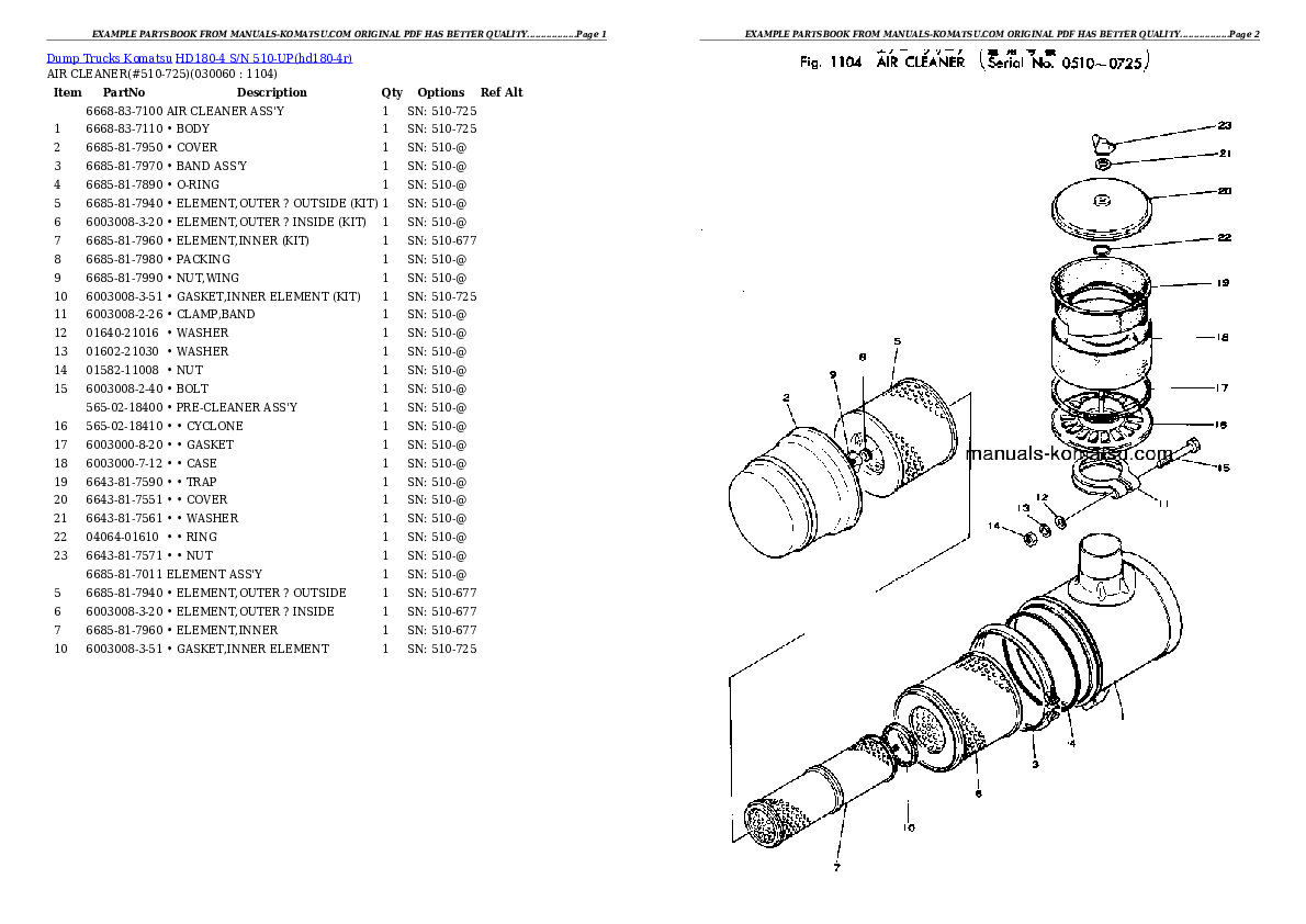 Protected: HD180-4 S/N 510-UP Partsbook
