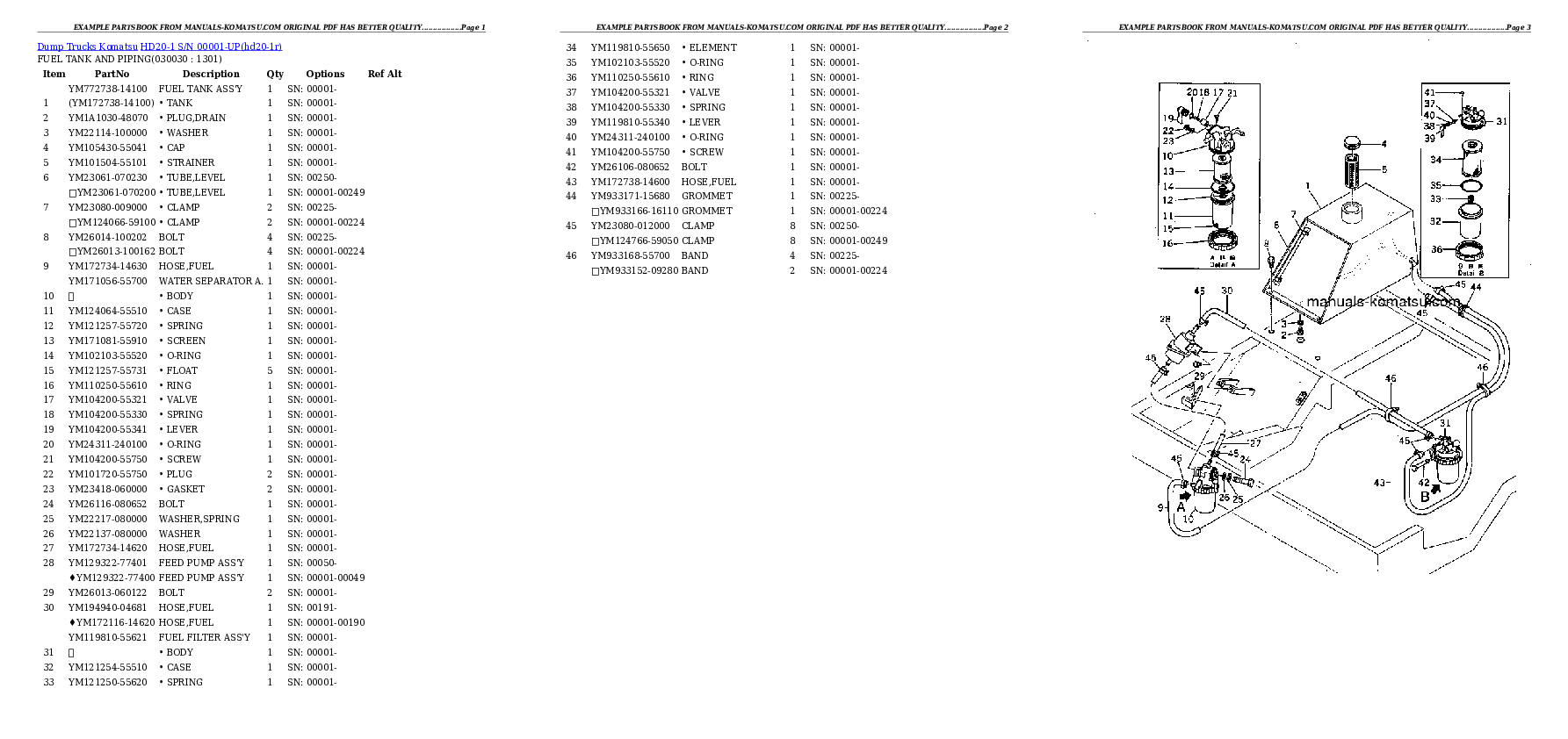 HD20-1 S/N 00001-UP Partsbook