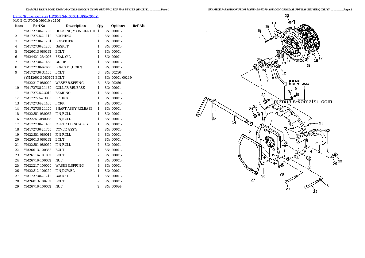 Protected: HD20-1 S/N 00001-UP Partsbook