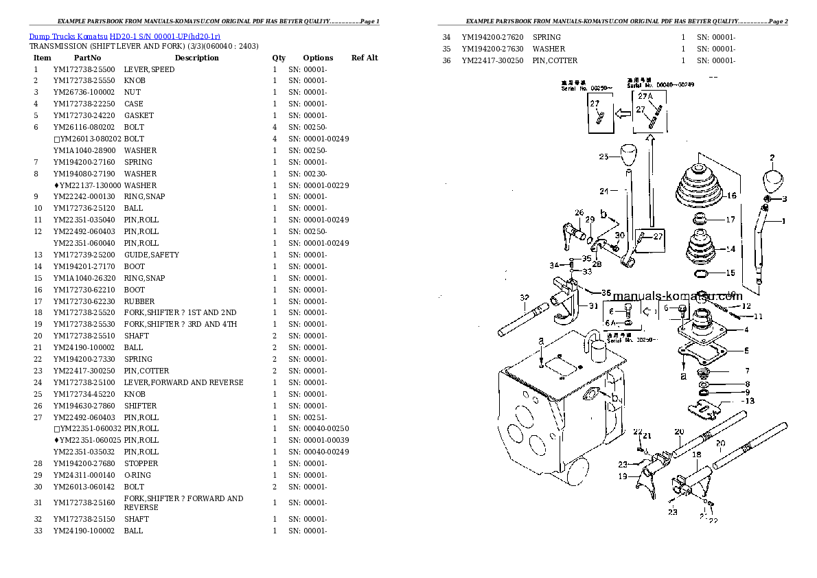 Protected: HD20-1 S/N 00001-UP Partsbook