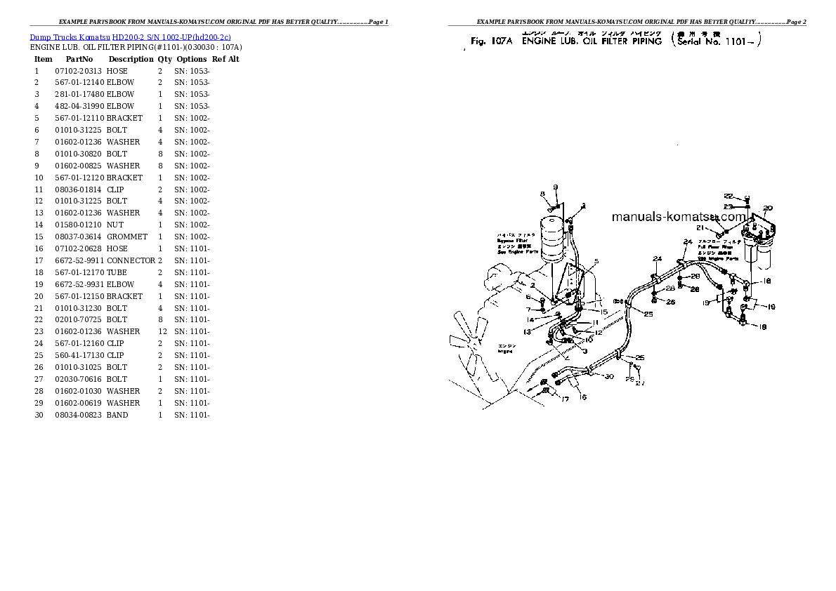 HD200-2 S/N 1002-UP Partsbook