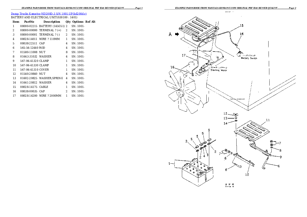 Protected: HD200D-3 S/N 1001-UP Partsbook