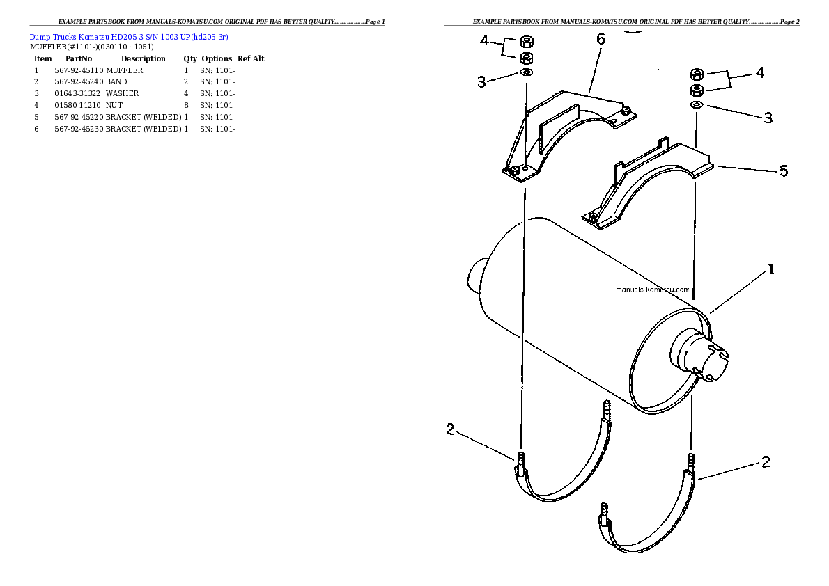 Protected: HD205-3 S/N 1003-UP Partsbook