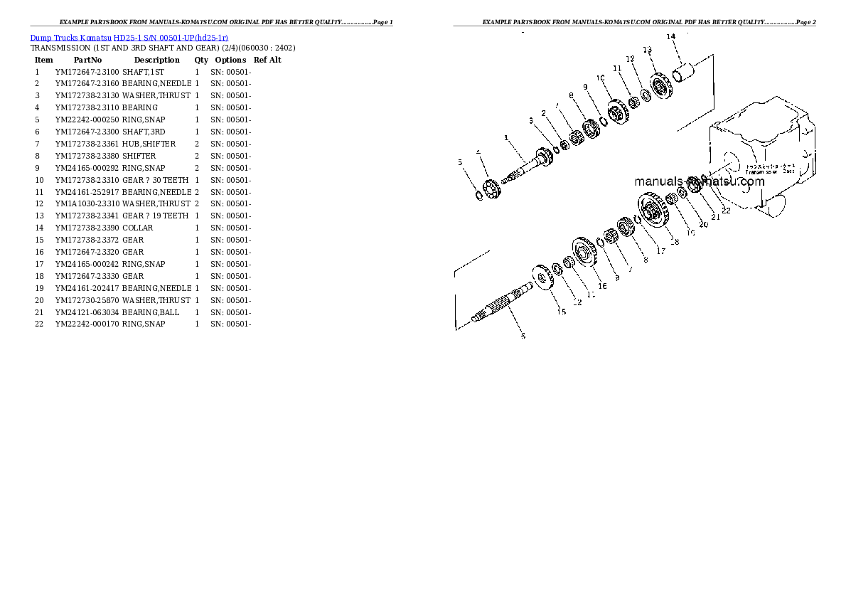 Protected: HD25-1 S/N 00501-UP Partsbook