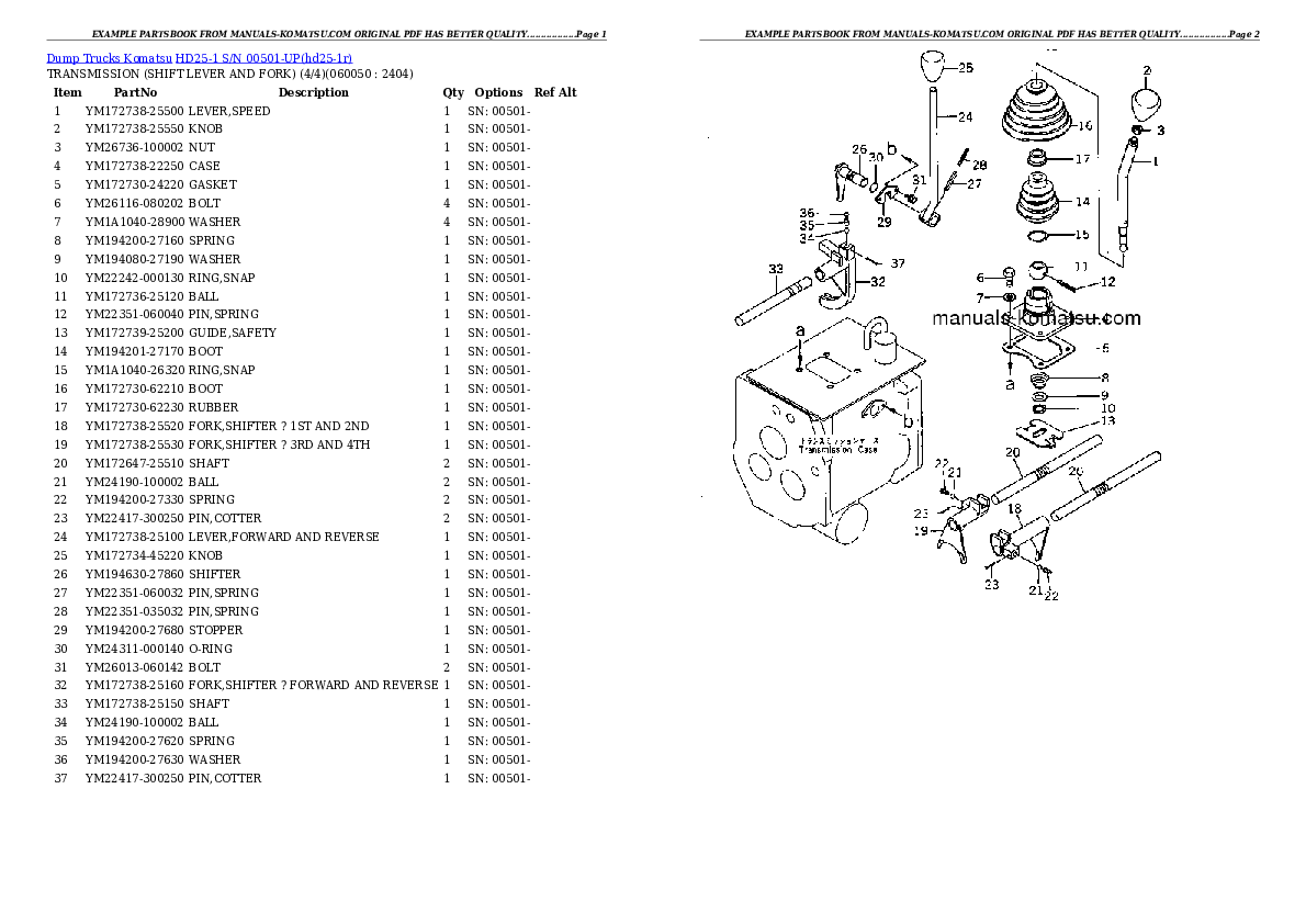 Protected: HD25-1 S/N 00501-UP Partsbook