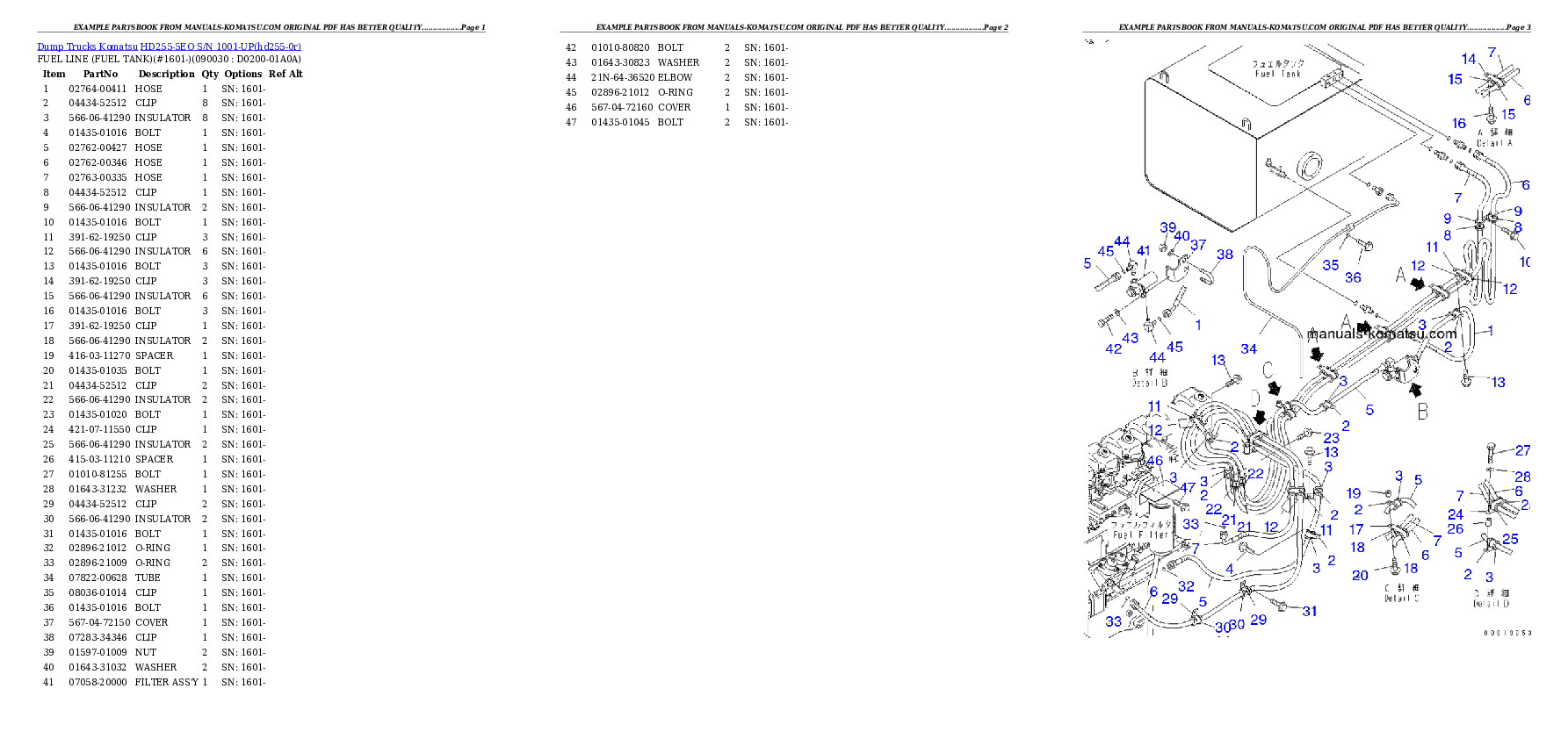 Protected: HD255-5EO S/N 1001-UP Partsbook