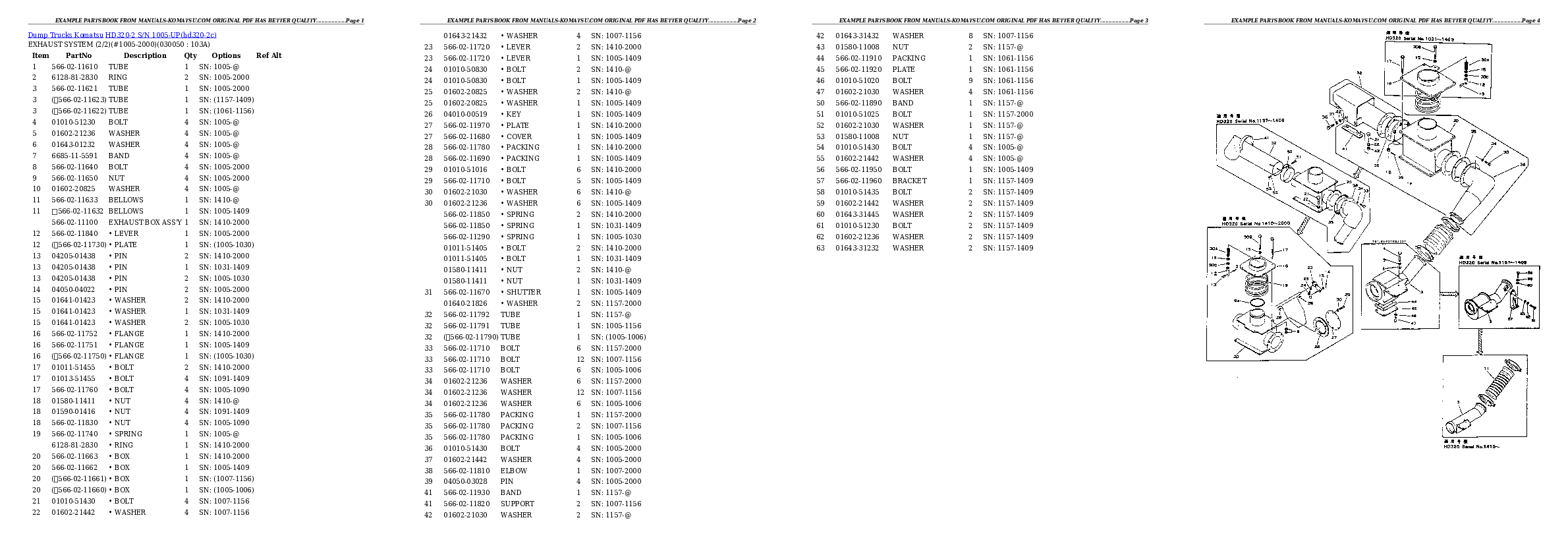 Protected: HD320-2 S/N 1005-UP Partsbook