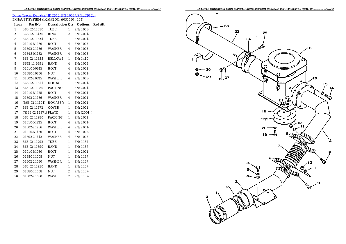 Protected: HD320-2 S/N 1005-UP Partsbook