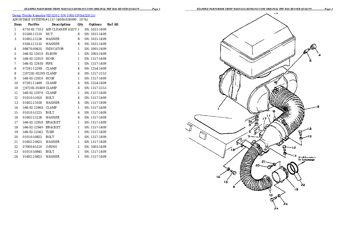 Protected: HD320-2 S/N 1005-UP Partsbook