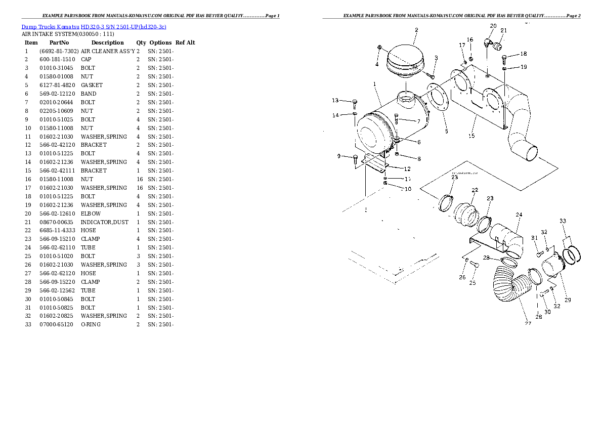Protected: HD320-3 S/N 2501-UP Partsbook