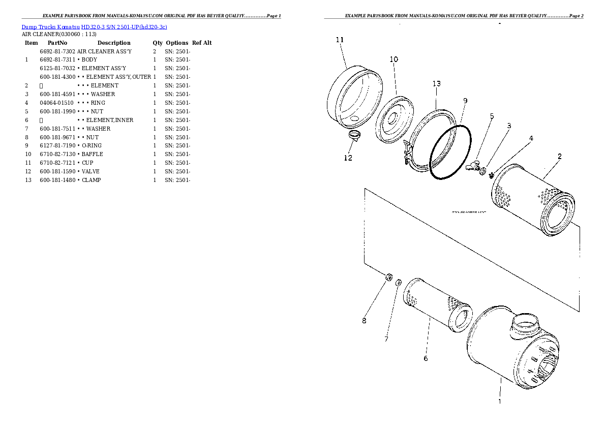 Protected: HD320-3 S/N 2501-UP Partsbook