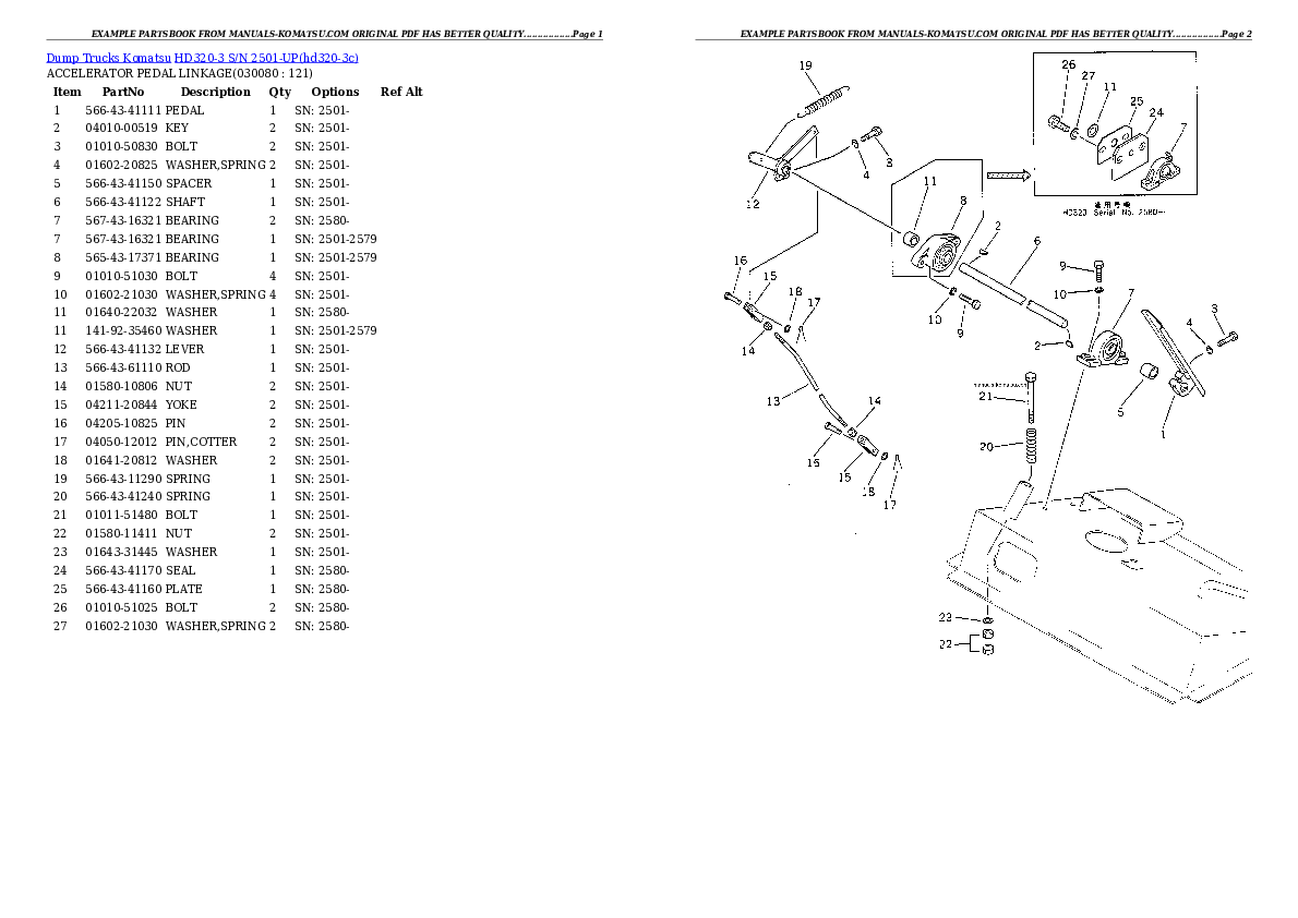 Protected: HD320-3 S/N 2501-UP Partsbook