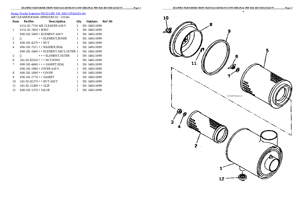 Protected: HD325-6W S/N 5001-UP (4WD Spec.) Partsbook