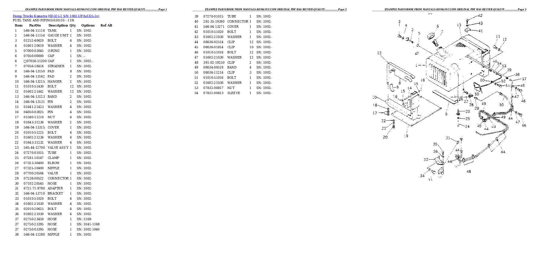 Protected: HD325-2 S/N 1002-UP Partsbook