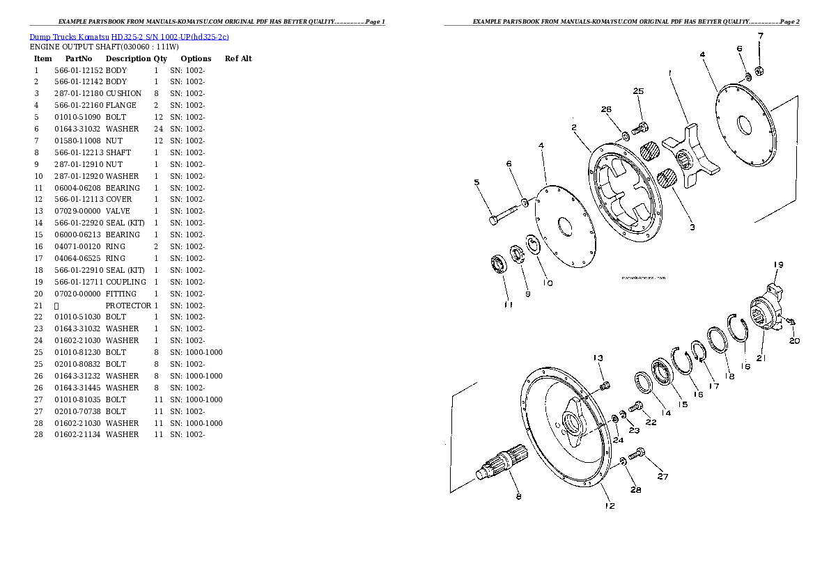 Protected: HD325-2 S/N 1002-UP Partsbook