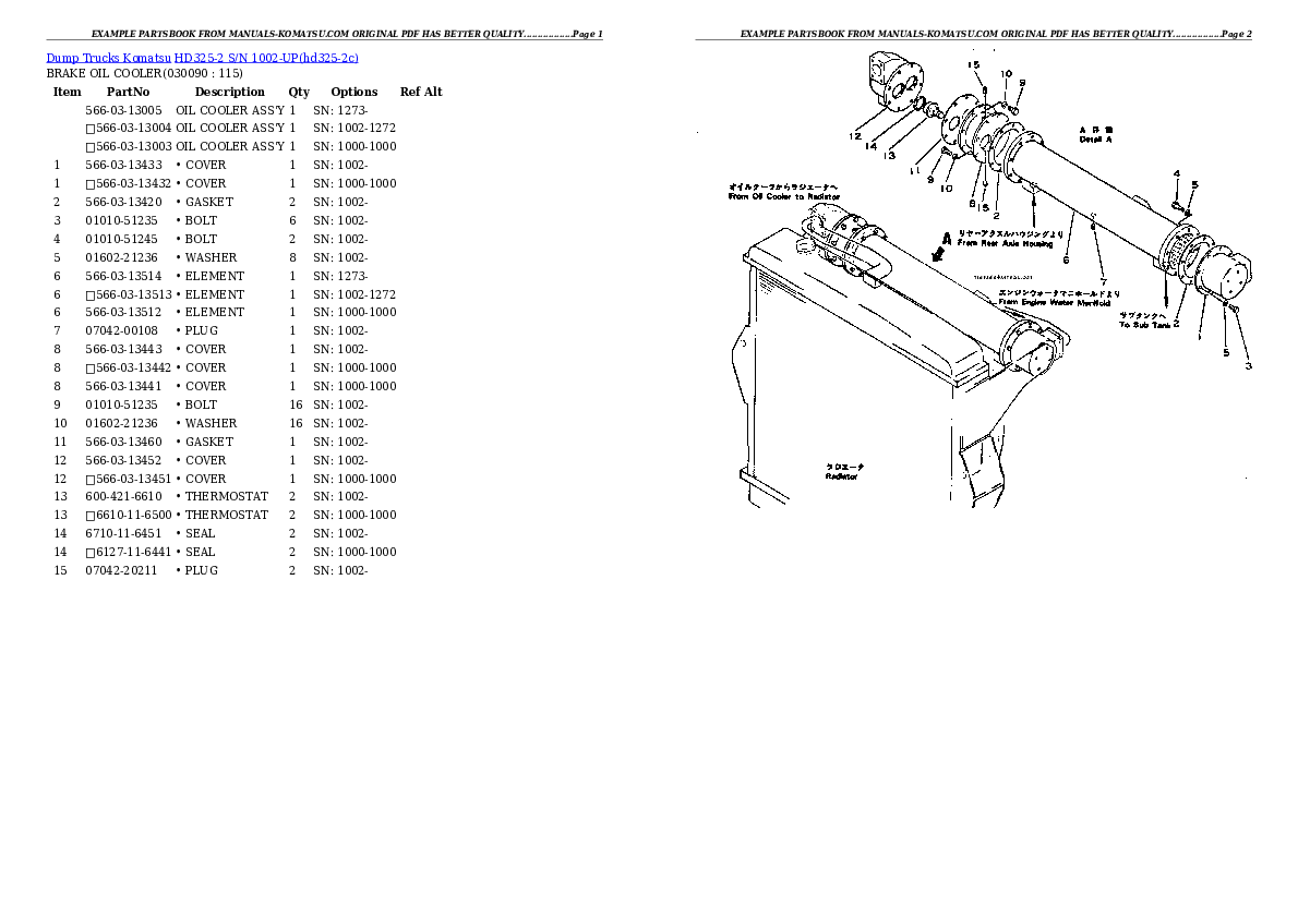 Protected: HD325-2 S/N 1002-UP Partsbook
