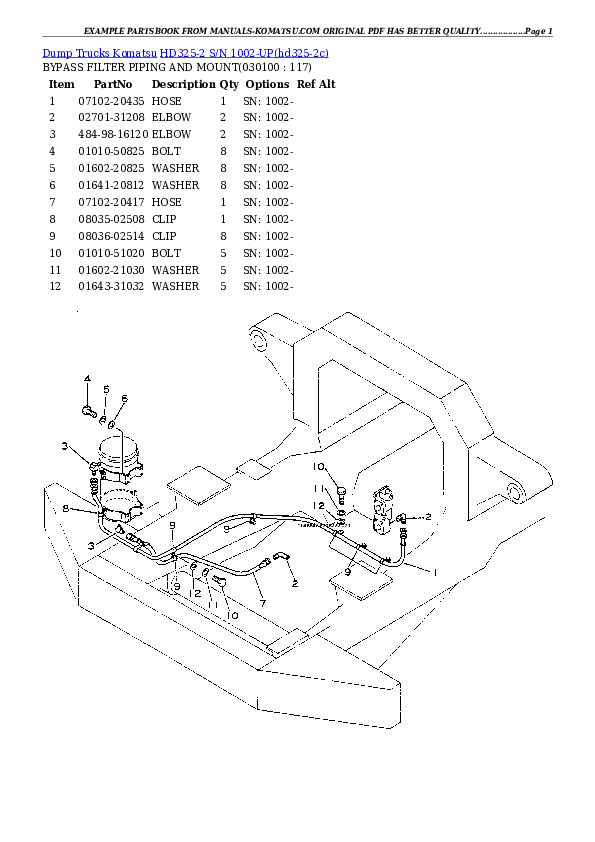 Protected: HD325-2 S/N 1002-UP Partsbook