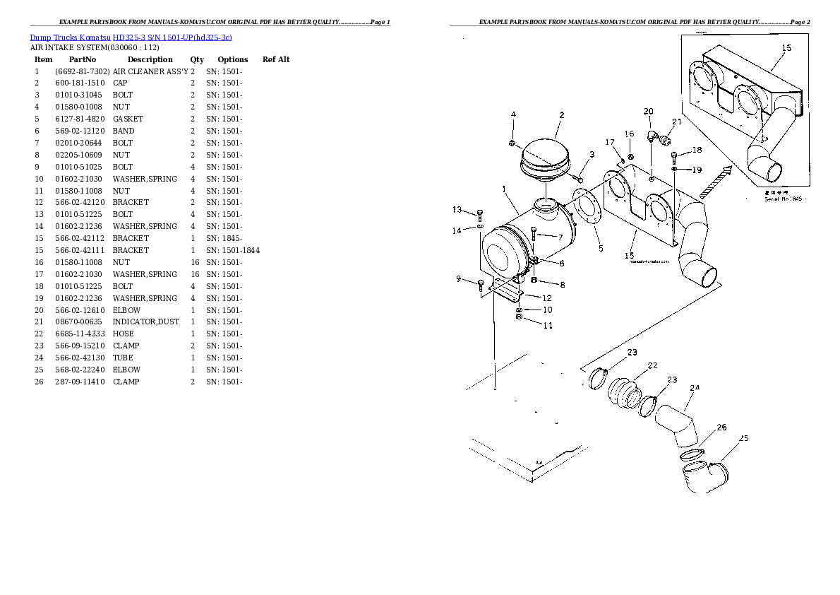 Protected: HD325-3 S/N 1501-UP Partsbook