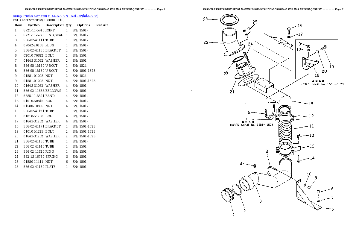 Protected: HD325-3 S/N 1501-UP Partsbook