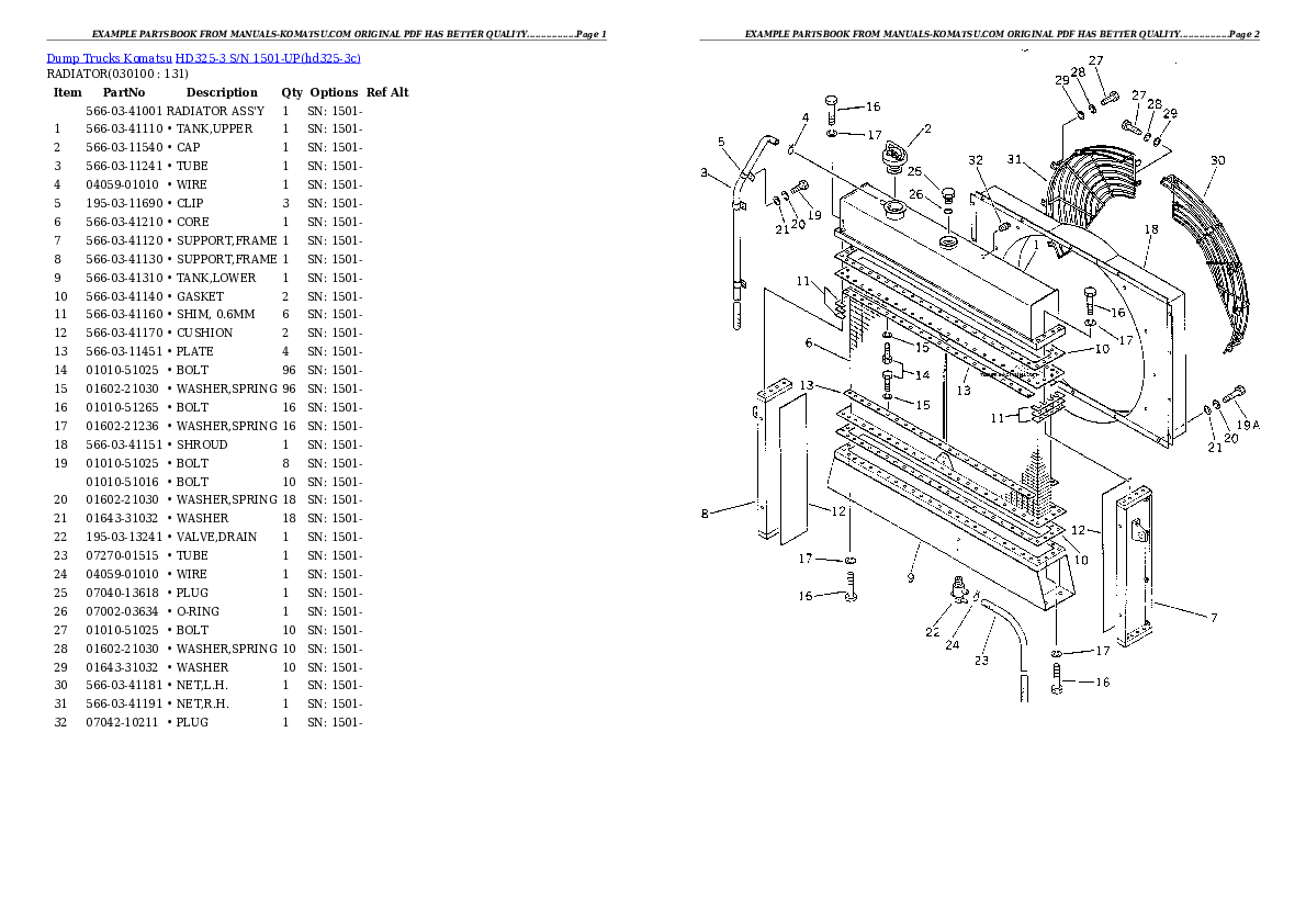 Protected: HD325-3 S/N 1501-UP Partsbook