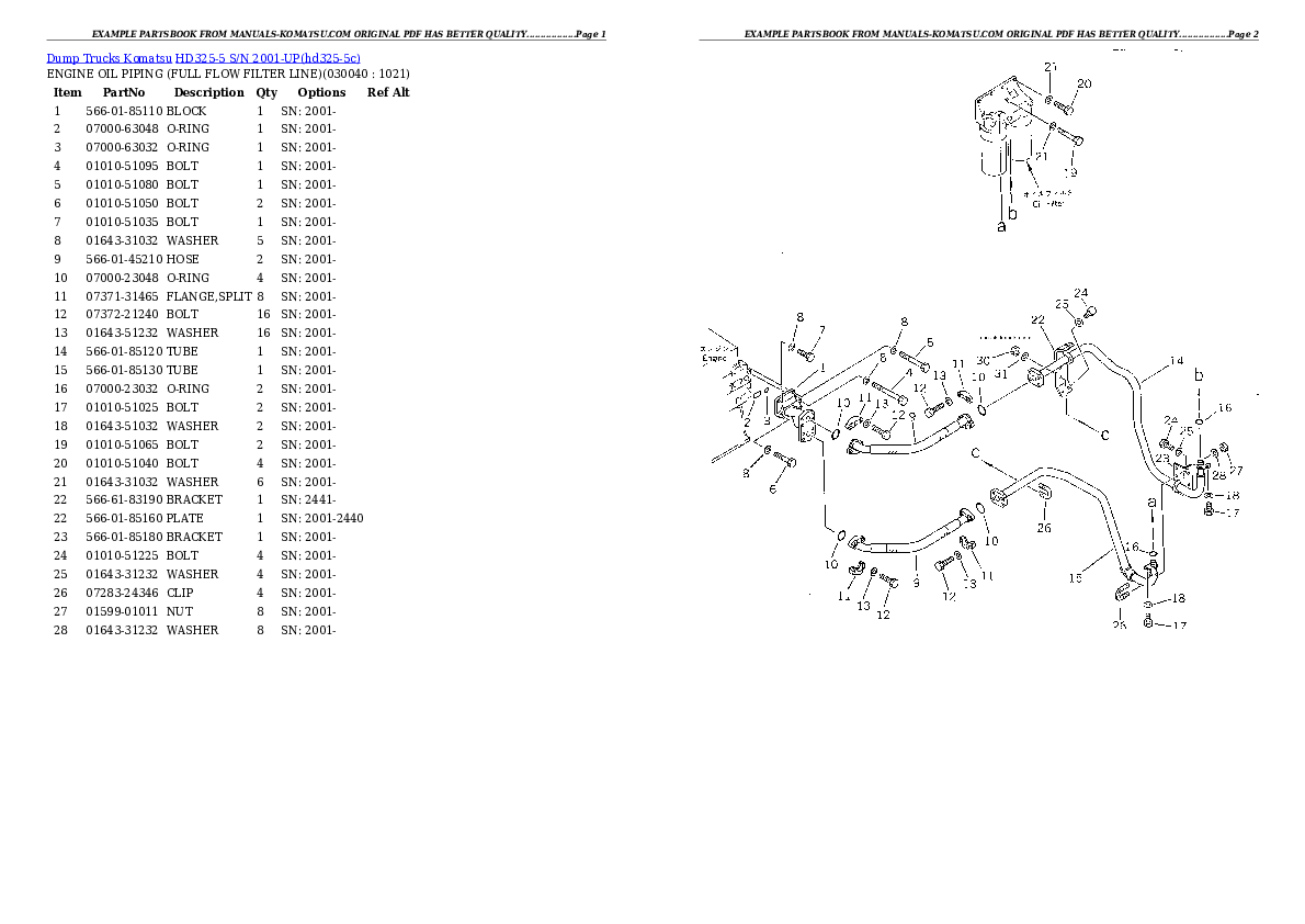 Protected: HD325-5 S/N 2001-UP Partsbook