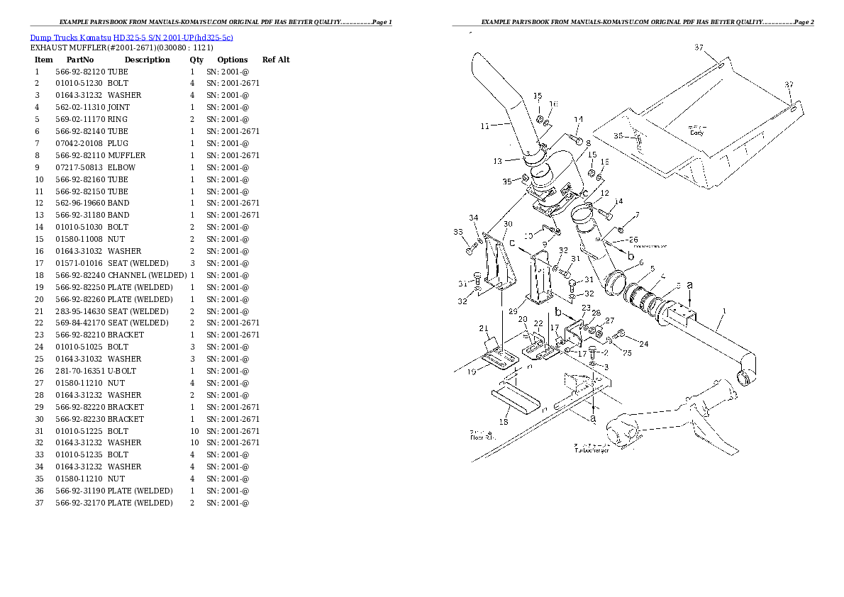 Protected: HD325-5 S/N 2001-UP Partsbook
